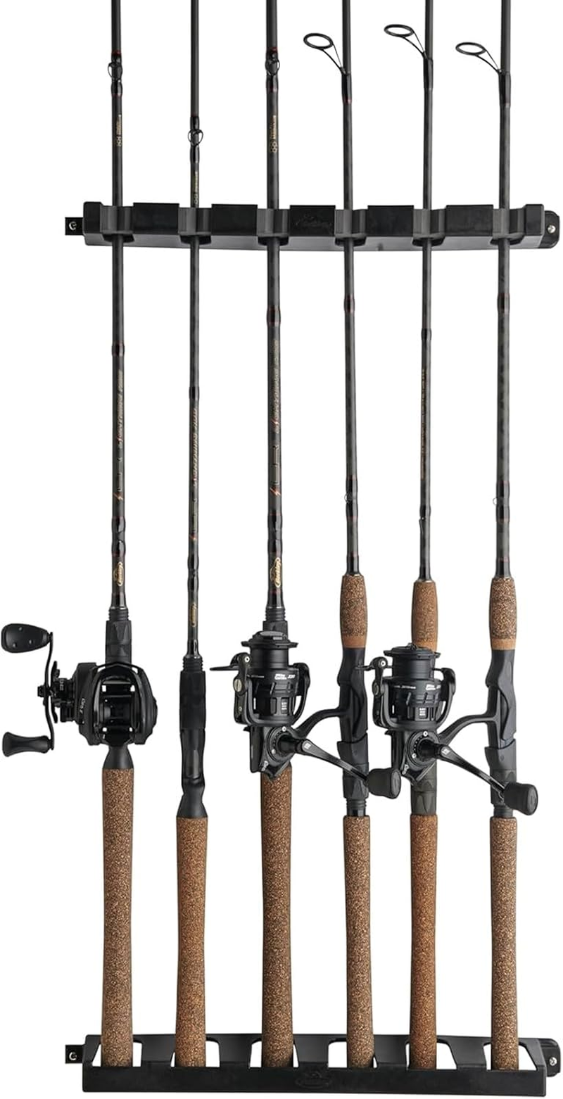 Vertical Fishing Rod Holders Wall-Mounted Fishing Rod Racks & Rod Holders | Rod Management Storage Compact Fishing Rod Rack Holds up to 6 Rods image number 3