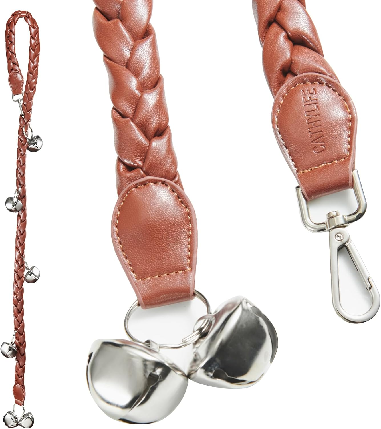 Dog Doorbells for Potty Training, Poly Urethane Puppy Door Bells, Hand-Woven Dog Bells for Dog Training, Extra Loud Bells for Door Knob, Ring to Go outside Doggie Pet Supplies. (White)