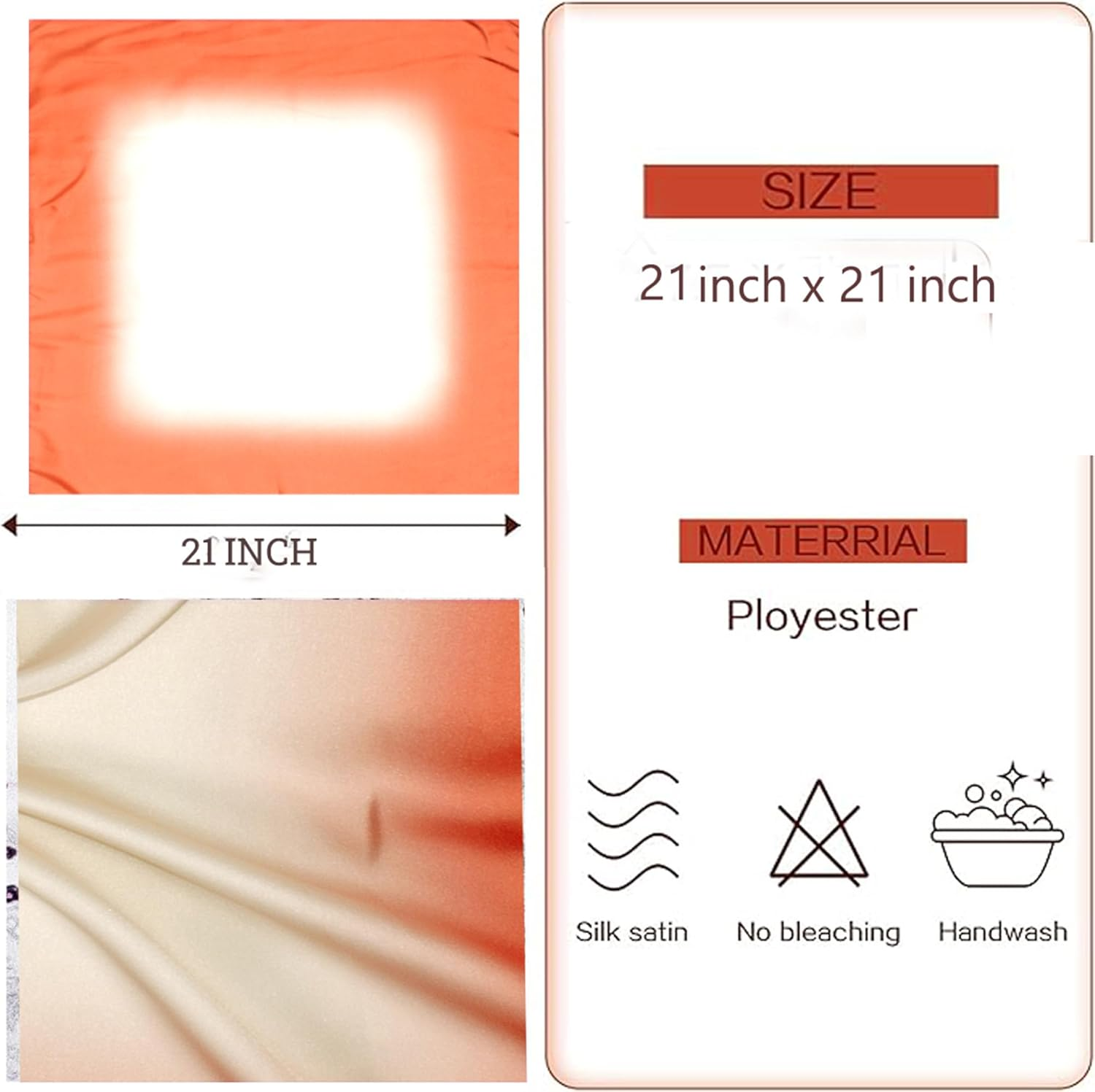 Stylfrsh Satin Silk Multi Printed 21 Inch Square Scarf Fashion Scarves Tie Neck Scarf for Mens Pack of 2