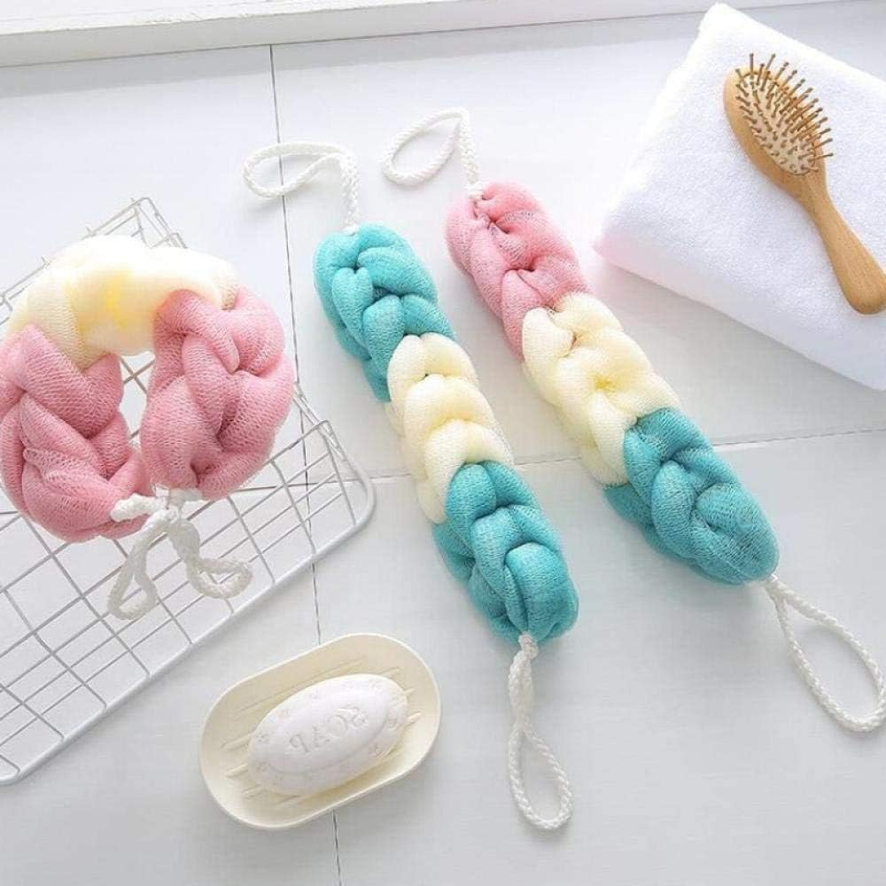Body Brush Massage Brush 3Pcs Scrubber Bath Shower Mesh Sponge Exfoliating Body Scrub Stretch Braided Loofah with Rope Handles Long Sponge Shower Wash Brush image number 4