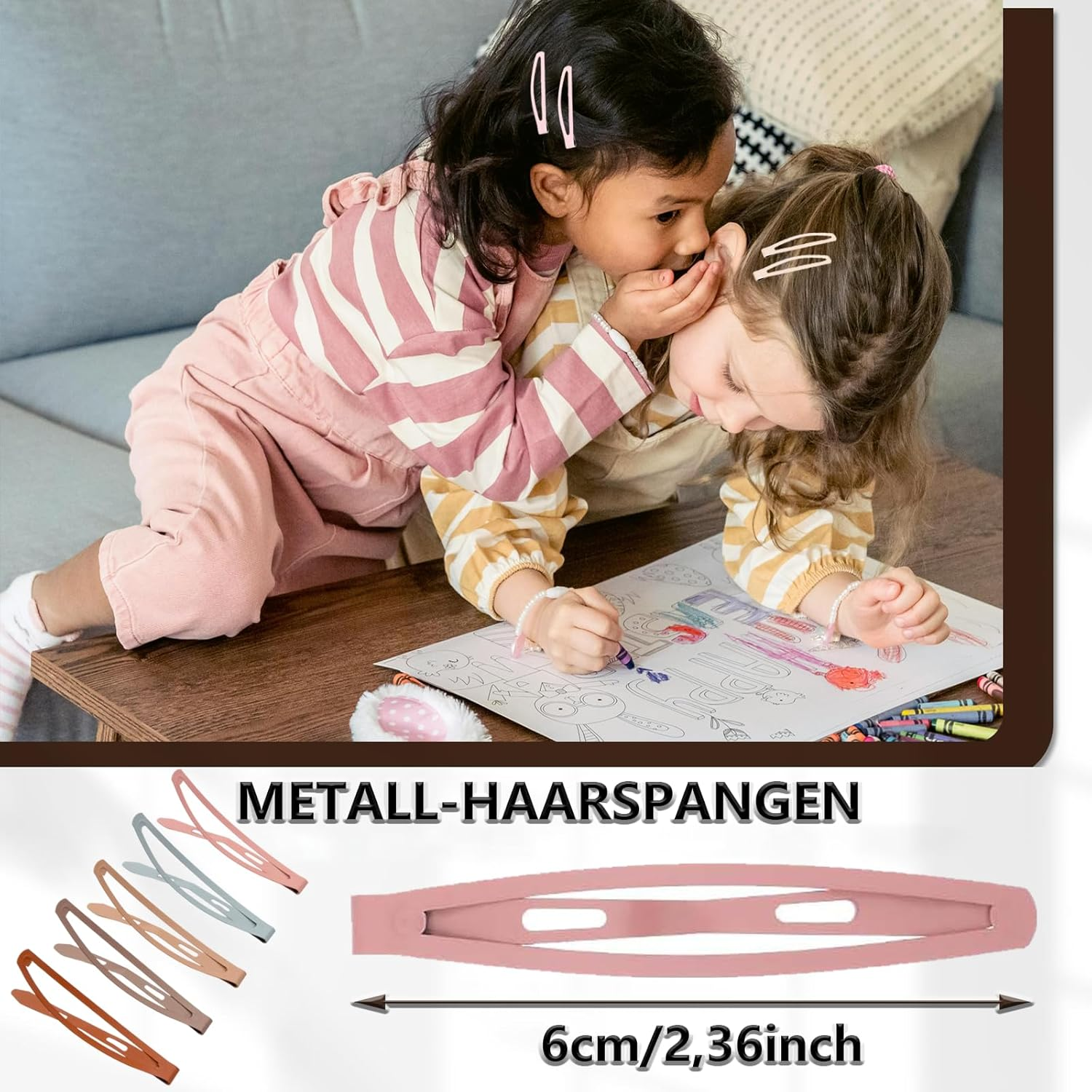 Whaleo Pack of 30 Hair Clips Women Girls 6 Cm Hair Clip Colourful Metal Hair Clip for Fine Hair Clips Women'S Hair Clip Clips Hair Styling Accessories Hair Making Salon Supplies image number 3