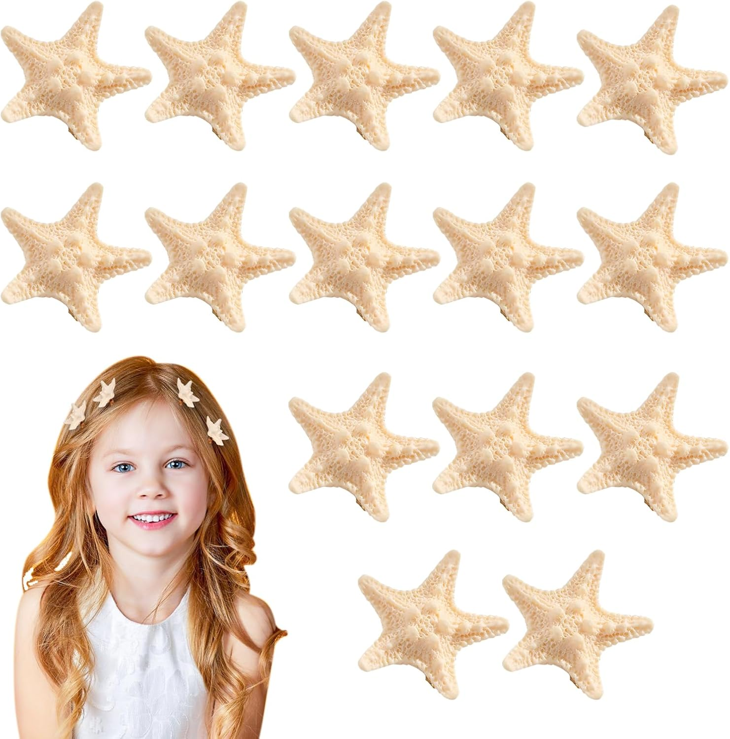 Diyxisk Starfish Hair Clips Girls, 15 Pieces Cute Hair Accessories for Women, Resin Hair Clips, Crocodile Clips for Girls, for Children'S Birthdays, School Performances, Family Reunions image number 6