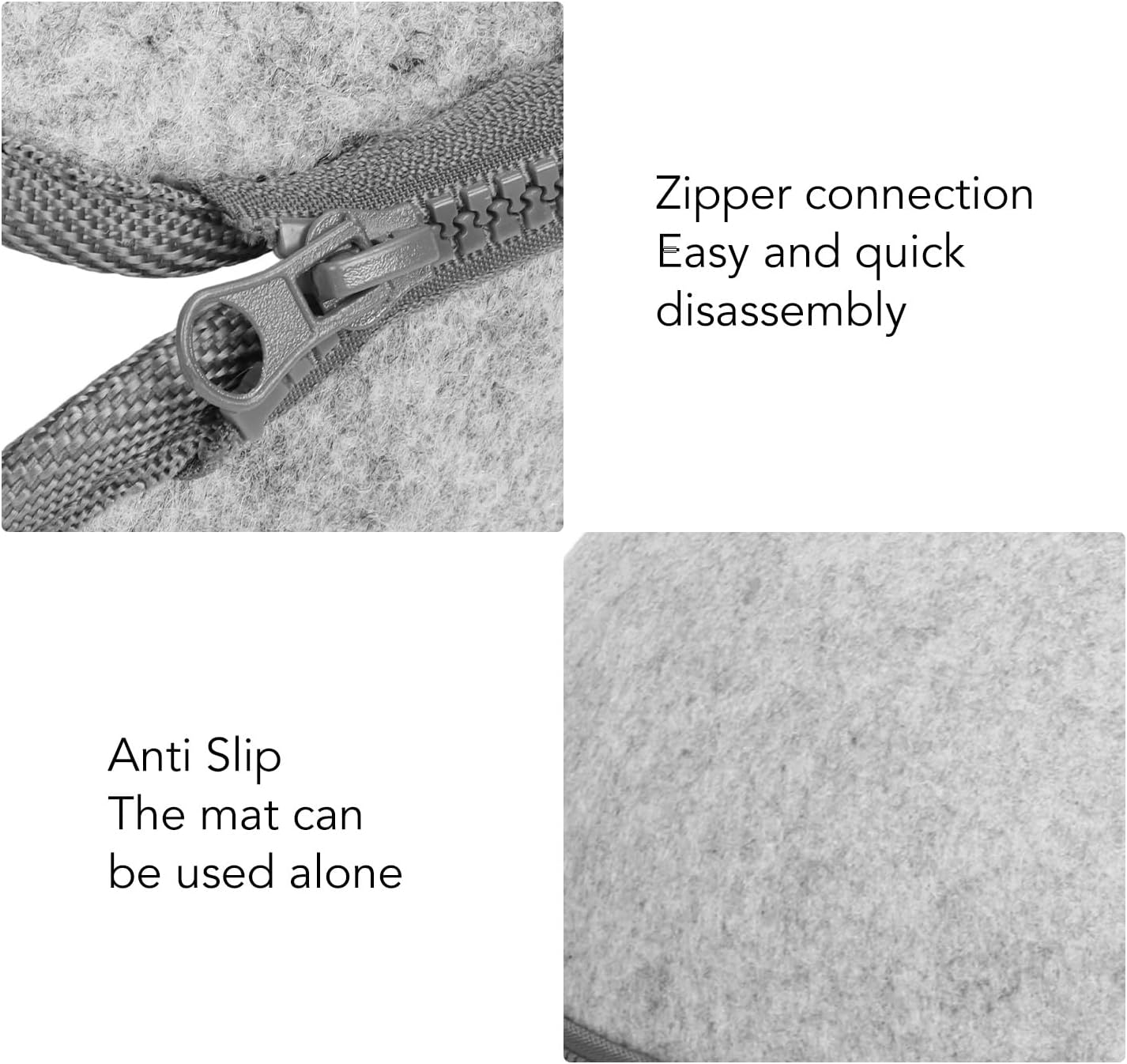 Felt Cat Bed Cave,Cat Cave Bed Detachable Washable Semi Enclosed Felt Kitten Hideout Bed with Cushion for All Seasons image number 1