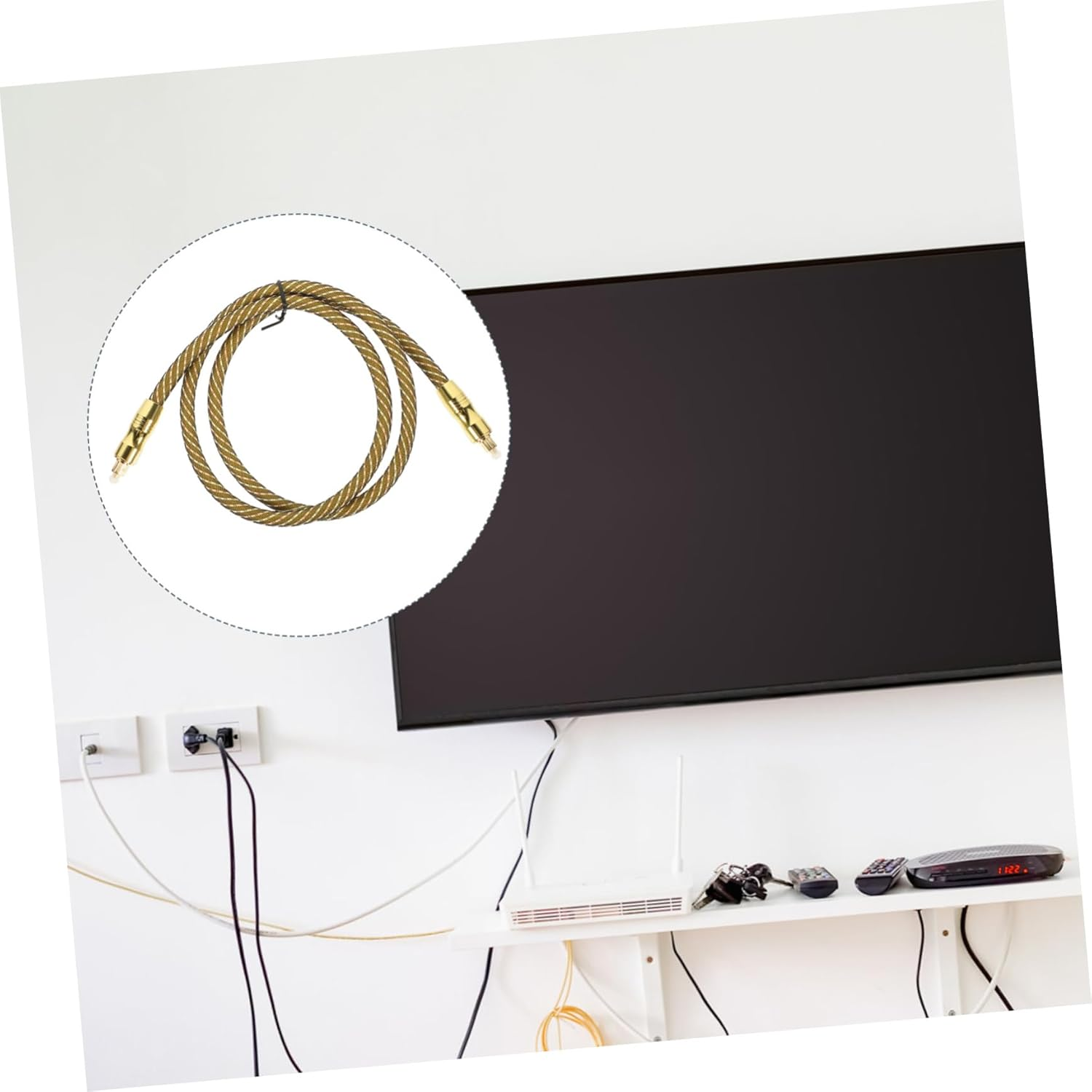 Yardenfun 1M Fiber Optic Cable for Home Theater Digital Optical Audio Cable Optic Male to Male Cord image number 5