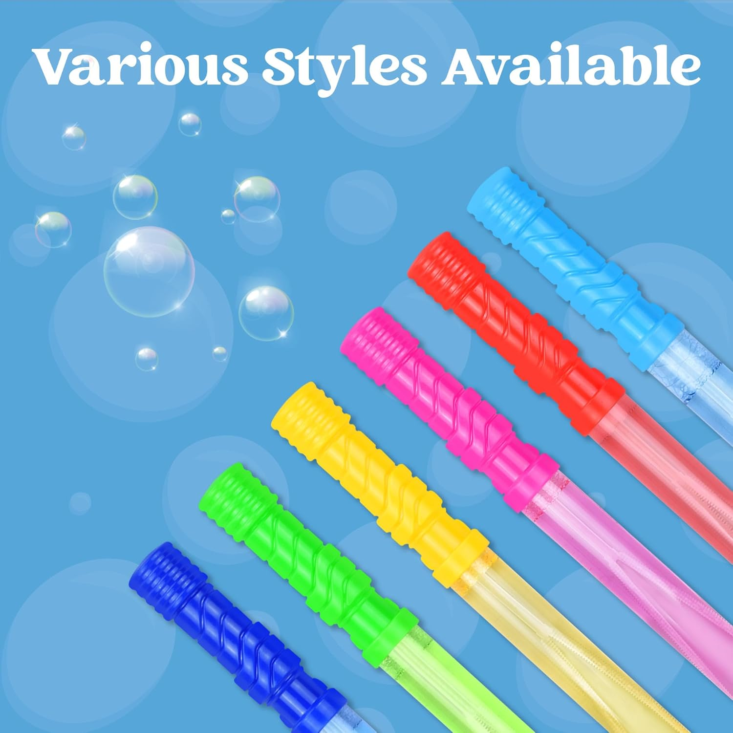 JOYIN 14.6&rsquo;&rsquo; Big Bubble Wands for Kids, 1 Dozen Bubble Wand Bulk with Refill Solution for Summer Toy Party Favor, Outdoors Activity, Easter Basket Stuffers, Birthday Gift image number 4