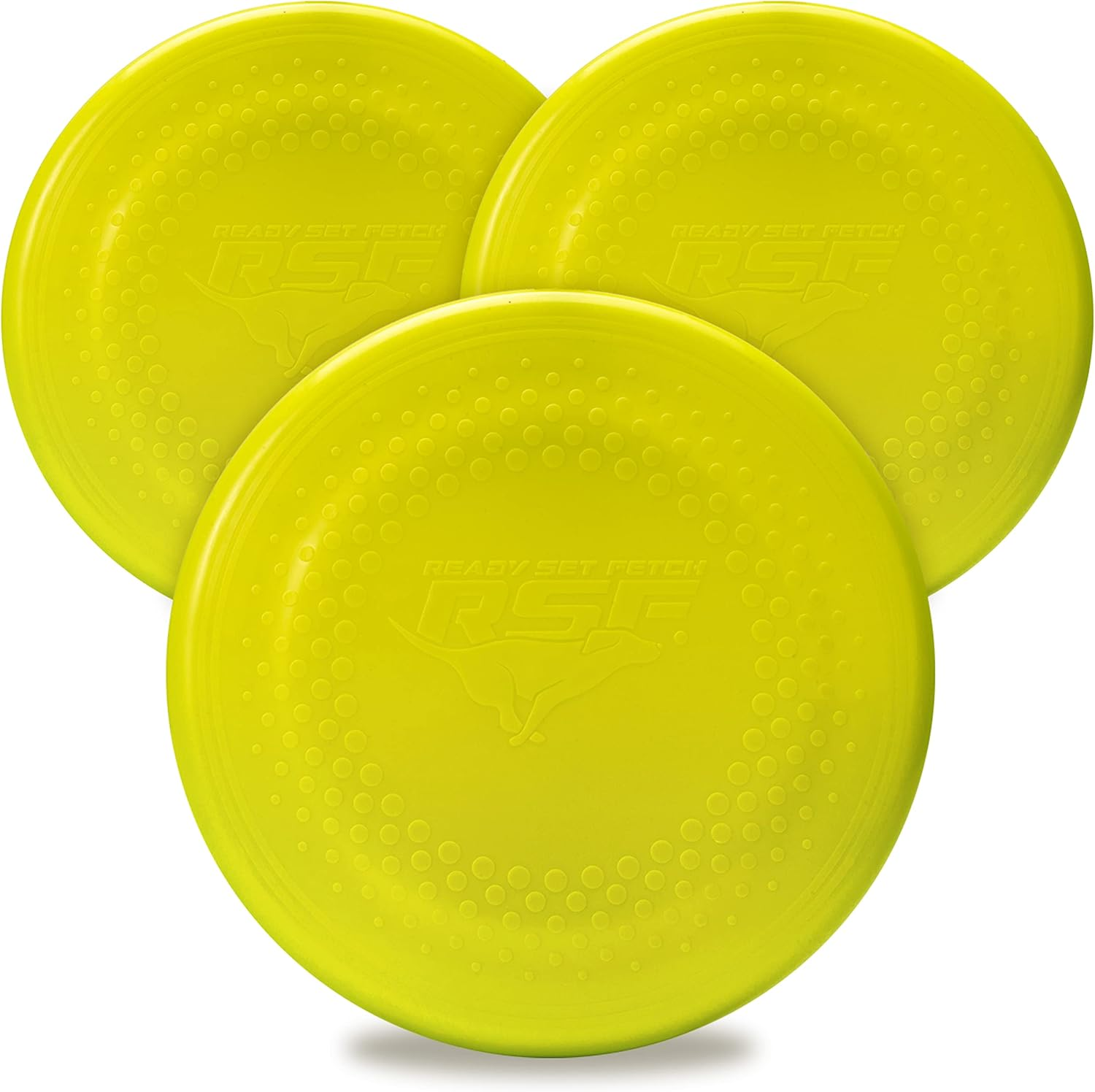 Franklin Pet Supply Dogs Flying Fetch Discs - 8.75" Inch Plastic Toy Discs for Fetch + Training - Discs for Small, Medium + Large Dogs - RSF Disc Launcher Compatible - 3 Pack, Yellow (90081Z) image number 3