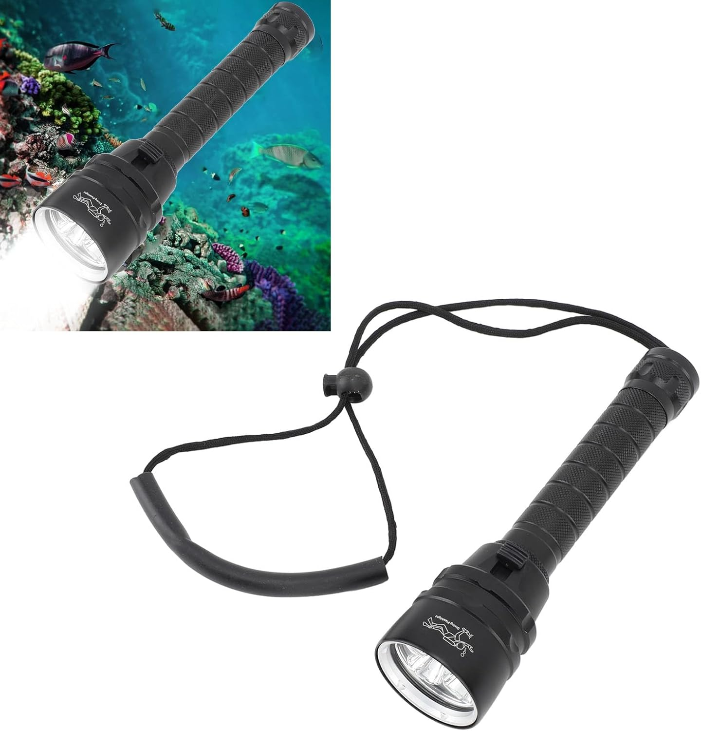 Gonetre Diving Torch High Power 5000 Lm Super Bright Underwater Torches IPX8 Soft Diving Snack for Diving Camping Rustproof Aluminium Alloy 200 Mm 295 G image number 1