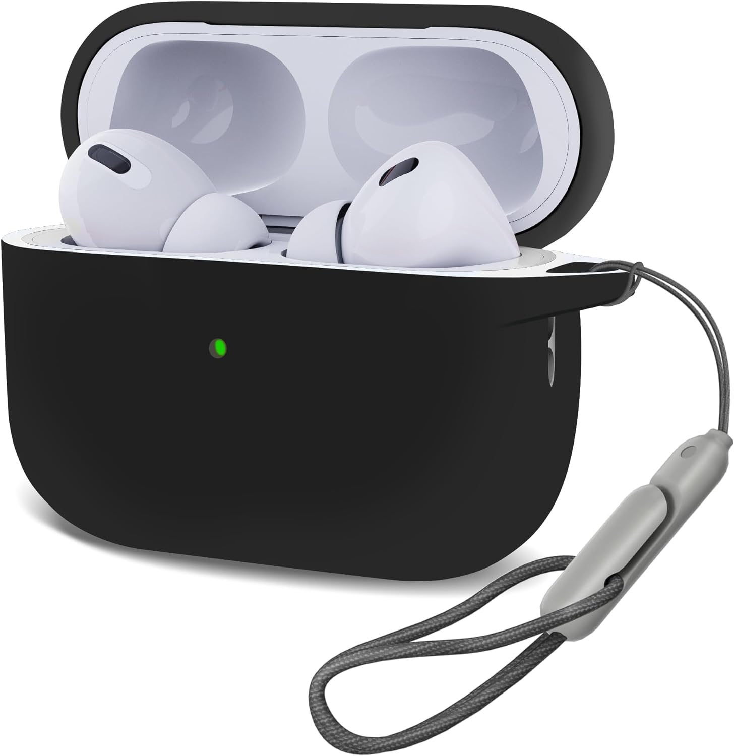 T Tersely Silicone Case Cover Compatible with Airpods Pro 2(2022 2023) - Premium Silicone with Hook, Supports Wireless Charging, Shockproof Protection (Green)