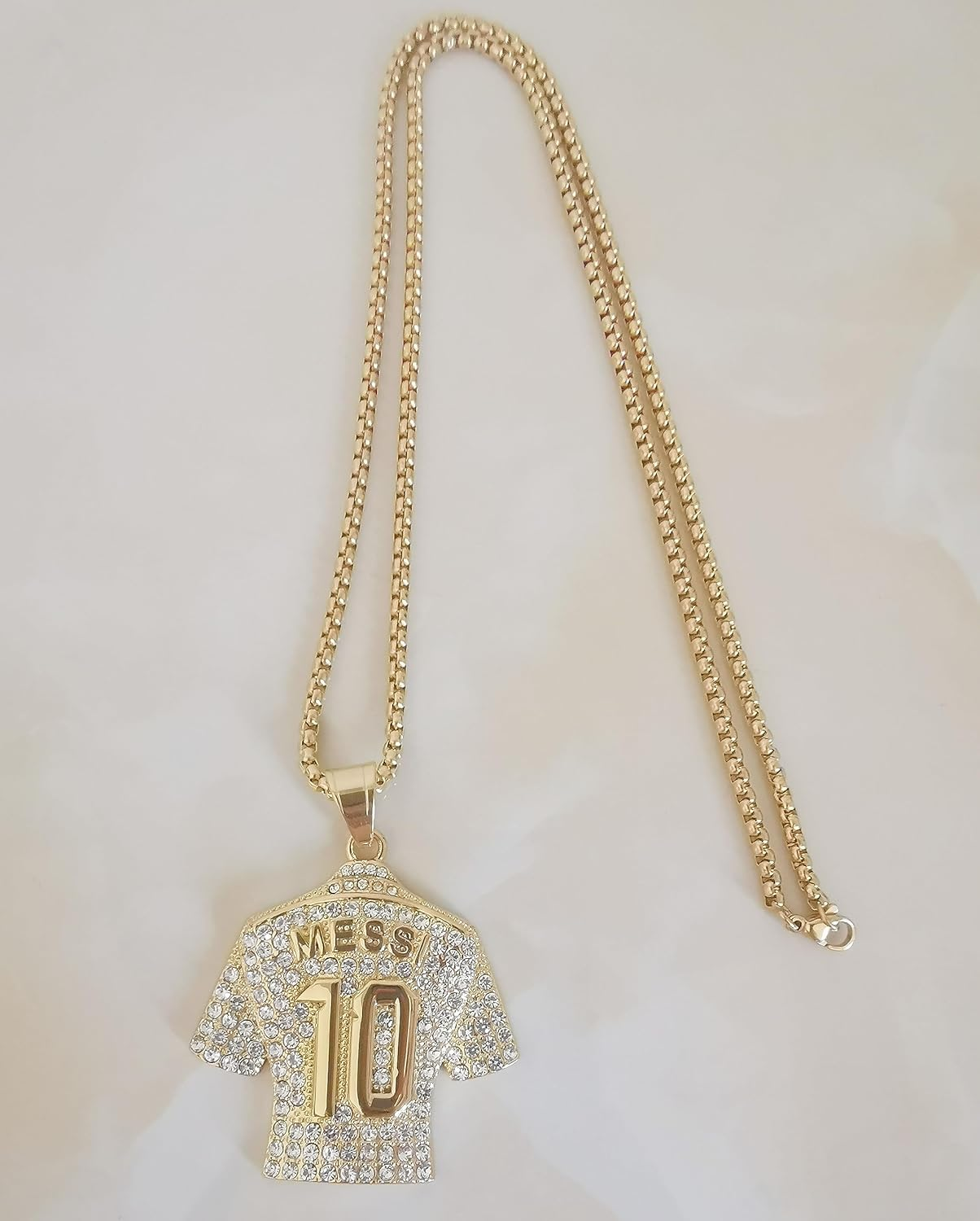 Toogod 18K Gold-Plated | Silvery-Plated Argentina 10 Soccer Jersey Number 10 Necklace | No.10 Football Star Necklace | Soccer Player Miami 10 Pendant Hip Hop Necklace for Men Women 24&lsquo;&rsquo;
