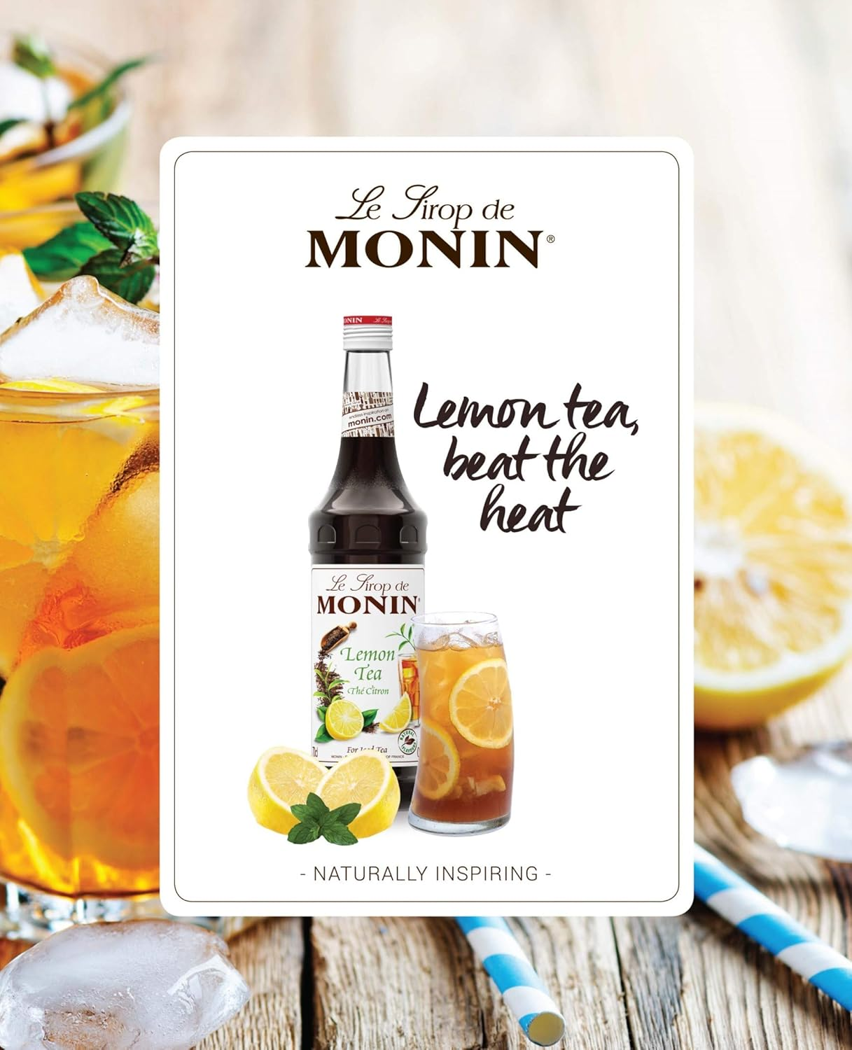 MONIN Lemon Tea Syrup, Balanced Lemon and Tea, Gluten-Free, Vegan, Non-Gmo, 700 Ml, Lemon Tea image number 1
