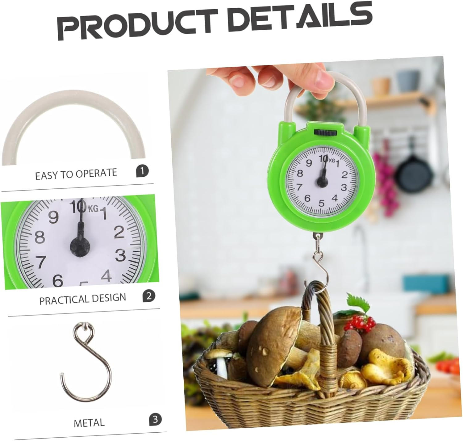 Hohopeti Portable Spring Scale Luggage Weight Scale Small Travel Essentials for Suitcase Luggage image number 1