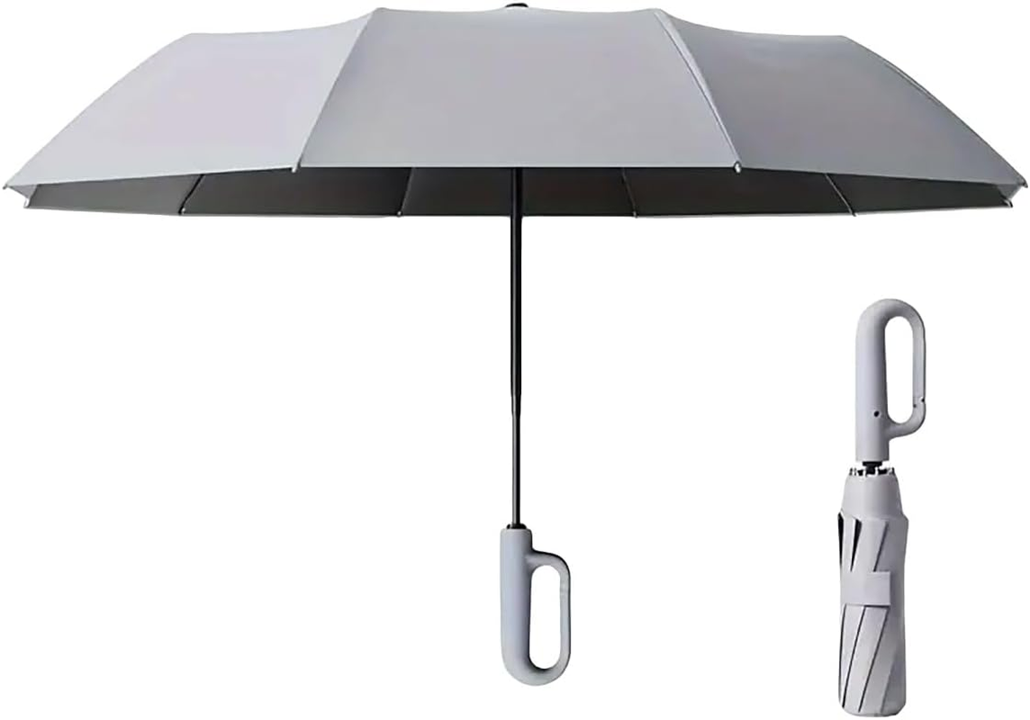 AIMALL Lightweight Auto-Open & Close Umbrella with UV Protection and Durable Design, Portable Sun and Rain Protection with Carabiner, 48.82 Inch Diameter