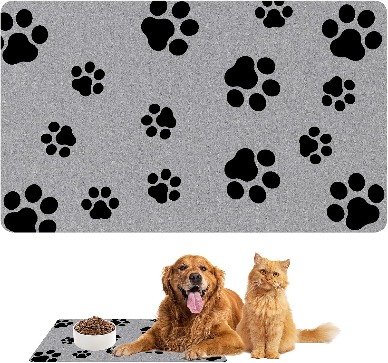Bowl Mat Dogs and Cats, 30 X 50 Cm Feeding Bowl Mat for Pet Food, Mat Cat Bowl Non-Slip, Absorbent Quick-Drying Feeding Mats for Pets, Feeding Mat Dog Feeding Mat image number 6