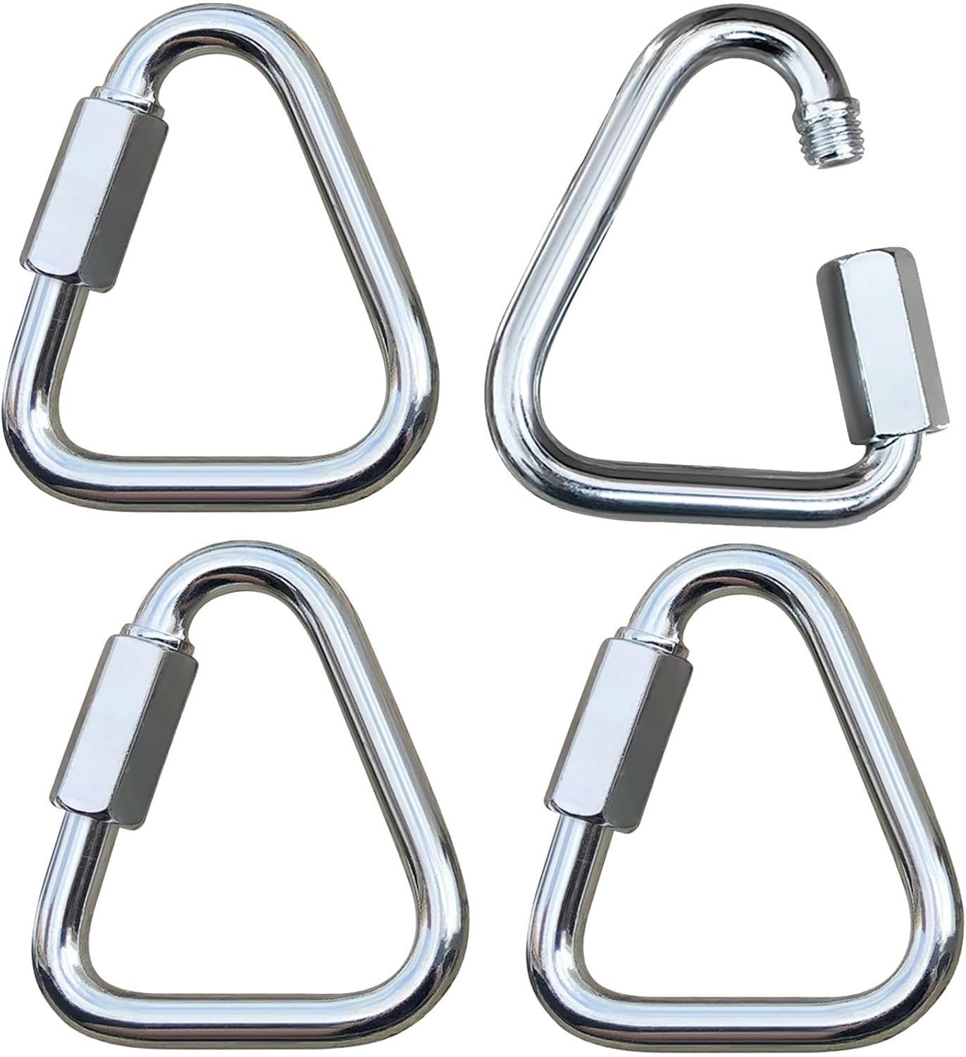 4 Pcs Quick Link Triangle Carabiner Buckle M5 Stainless Steel Connector Ring for Chains Ropes Hammocks DIY Hardware Fastener Lock Clip image number 1