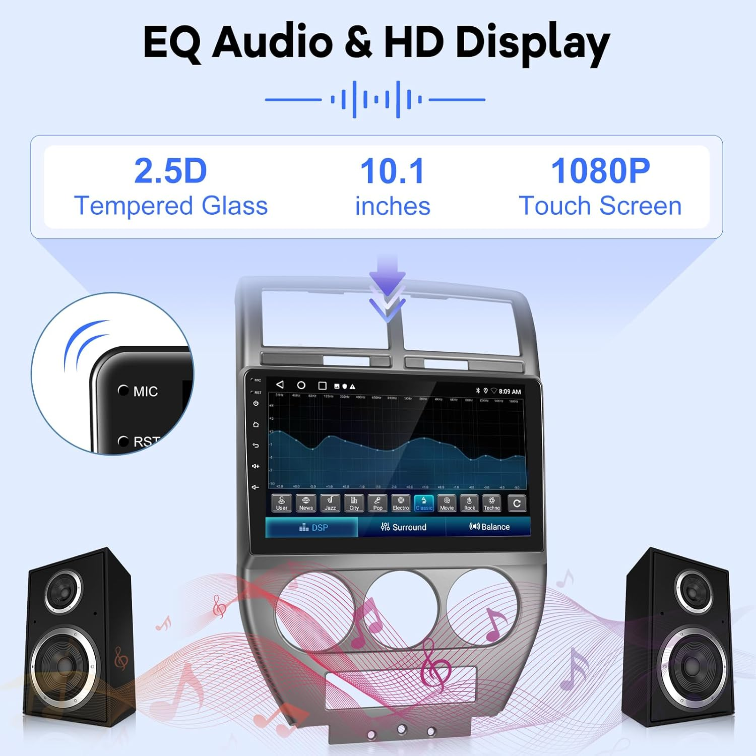 [2G+64G] Car Radio for Jeep Compass Patriot 2007 2008 2009, Android Touch Screen Patriot Stereo, Wireless Carplay/Android Auto/Bluetooth/Wifi image number 4