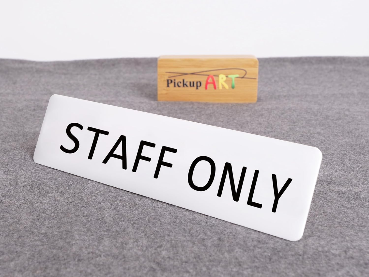 STAFF ONLY Sign Self Adhesive Plaque Decal Door SIGN OFFICE SIGN FACTORY SIGN (Style 3, 50X200Mm) image number 2