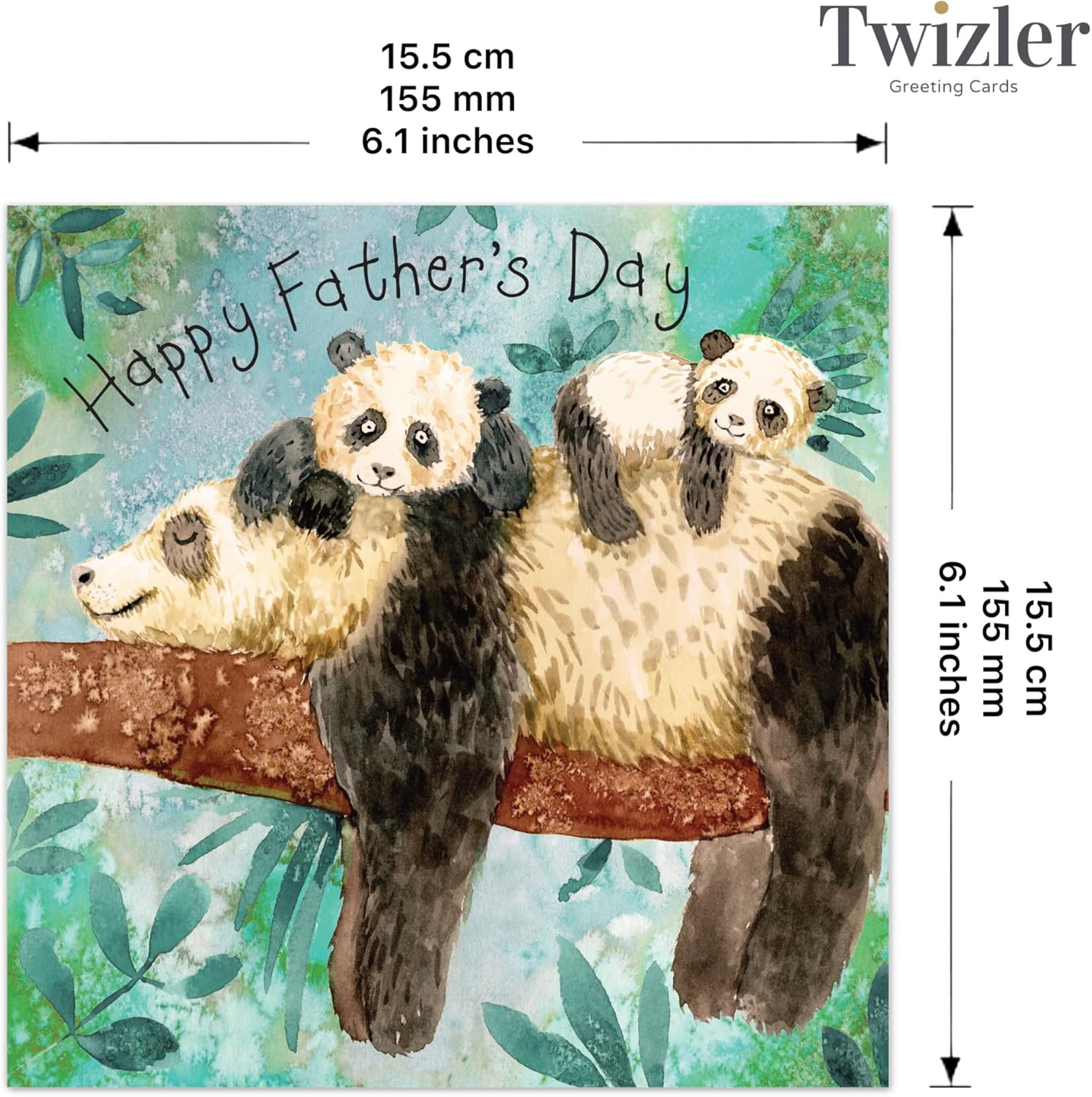 Twizler Father'S Day Card Panda - Father Day Card from Daughter or Son image number 1