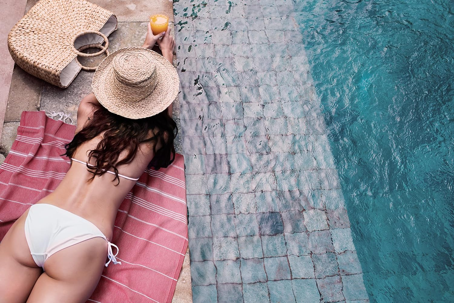 GOLD CASE Home Collection Lycia Turkish Beach Towel Set of 6-100% Cotton & Sand Free Towels for Vacation Essentials - XXL Pre Washed Quick Dry Travel Bath Towel - 70 X 38 Inches - Multi1 image number 4