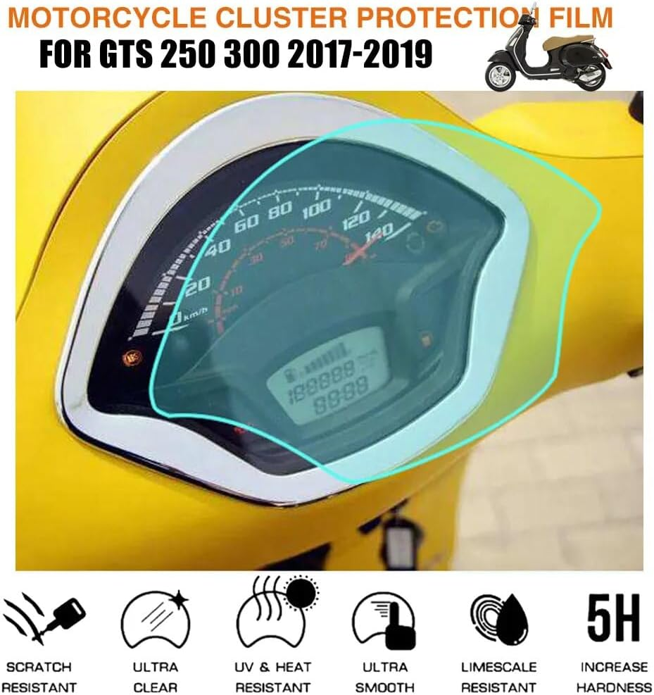 Motorcycle Cluster Scratch Protection Film Screen Protector for Vespa Piaggio GTS250 GTS300 GTS 250 300 2017-2019 Accessories Cluster Screen Protection Film image number 5