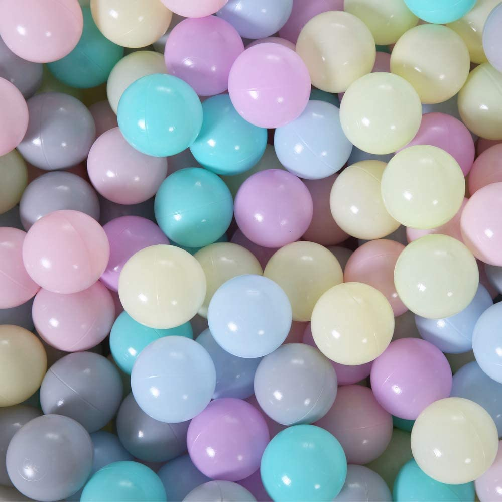 Playmaty Colorful Ball Pit Balls -2.36Inches Phthalate Free BPA Free Plastic Ocean Balls for Kids Swim Pit Fun Toys 70 Pieces for Toddlers and Baby Playhouse Play Tent Playpen Pool (Macaron). image number 1
