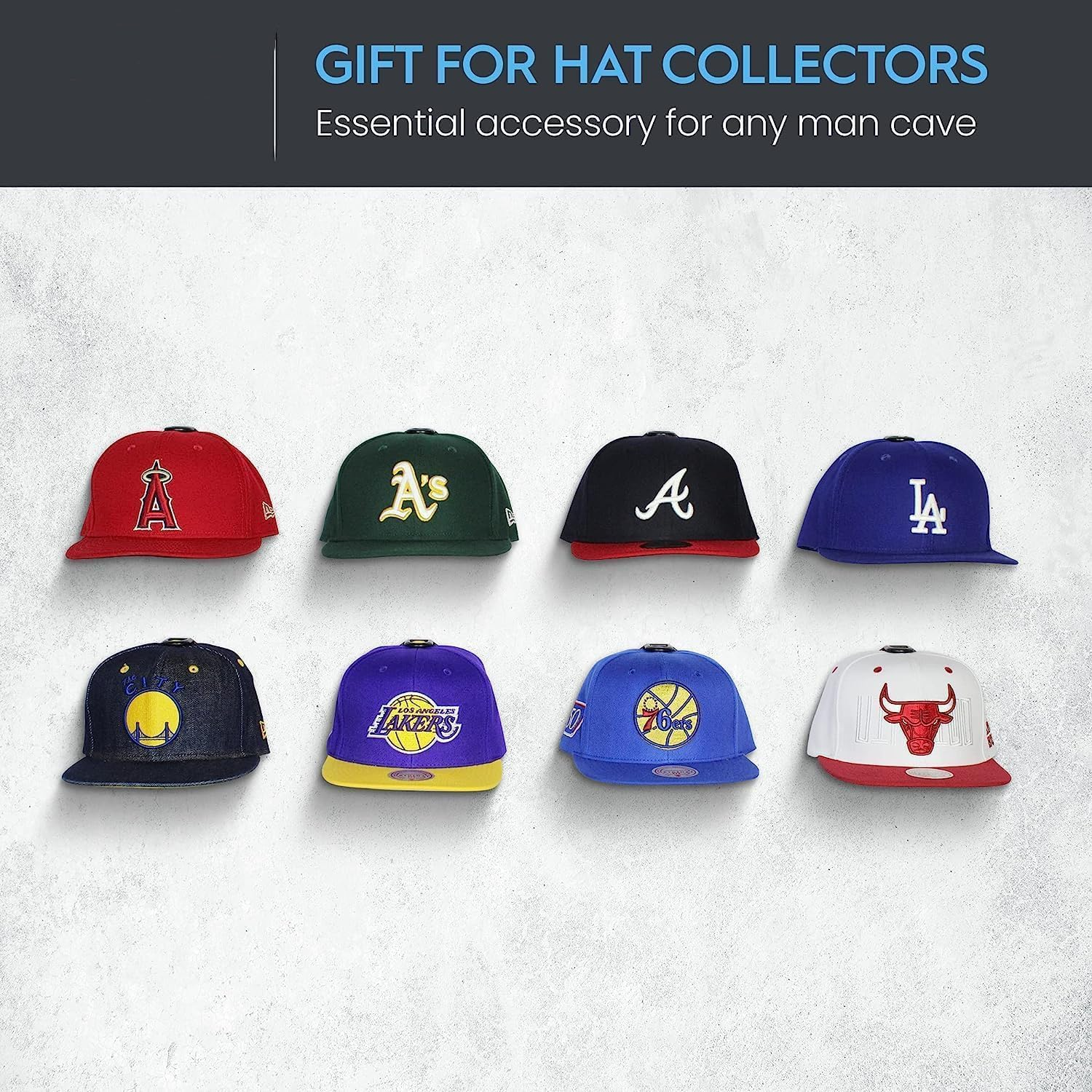 Adhesive Hat Hooks for Wall, Hat Rack for Baseball Caps, Minimalist Hat Display, Strong Hold Hat Hangers for Wall (Clear, 16 Pcs) image number 5