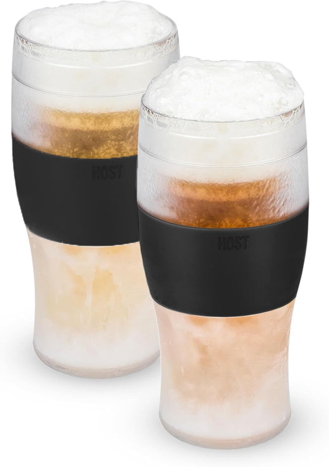 Host Freeze, Frozen Mugs, Freezable Pint Set, Beer Keep Your Drinks Cold, Double Walled Insulated Glasses, Tumbler for Iced Coffee, 16Oz, Set of 2, Black image number 2