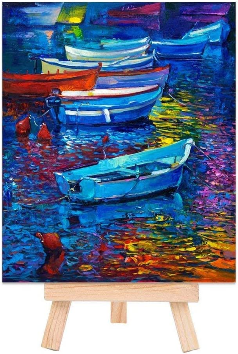 [Mini 6 Inch] Wood Easel 12 Pieces Desk Display Easel Stand for Paintings Cards Photos image number 1