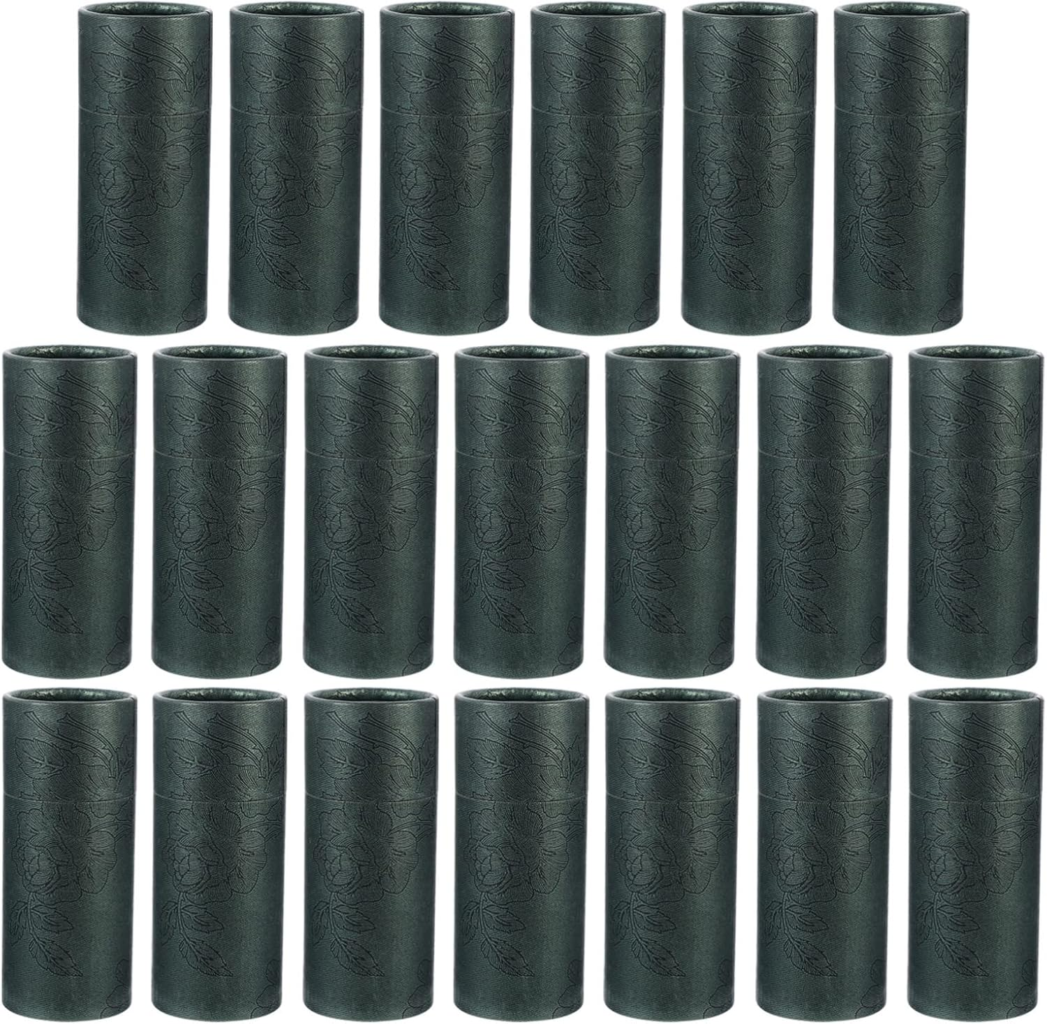 Sewroro 20Pcs Kraft Paper Essential Oil Bottle Cylinder Storage Boxes Green 30Ml Paper Tube Packaging for Wrapping and Tea Incense Storage image number 4