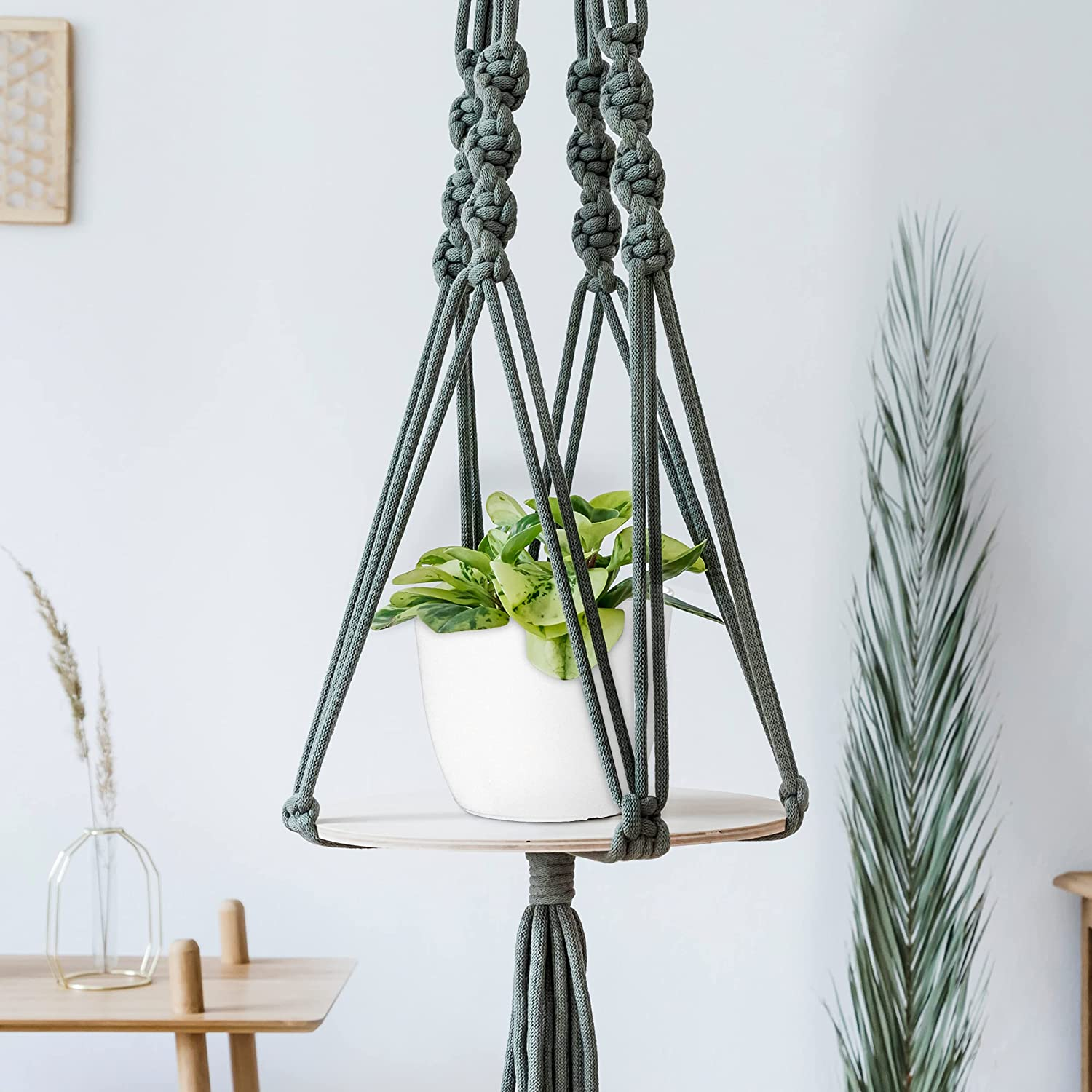 Utopia Home - Plant Pots Indoor with Drainage - 7/6.6/6/5.3/4.8 Inches Home Decor Flower Pots for Indoor Planter - Pack of 5 Plastic Planters for Indoor Plants, Cactus, Succulents Pot - White image number 6