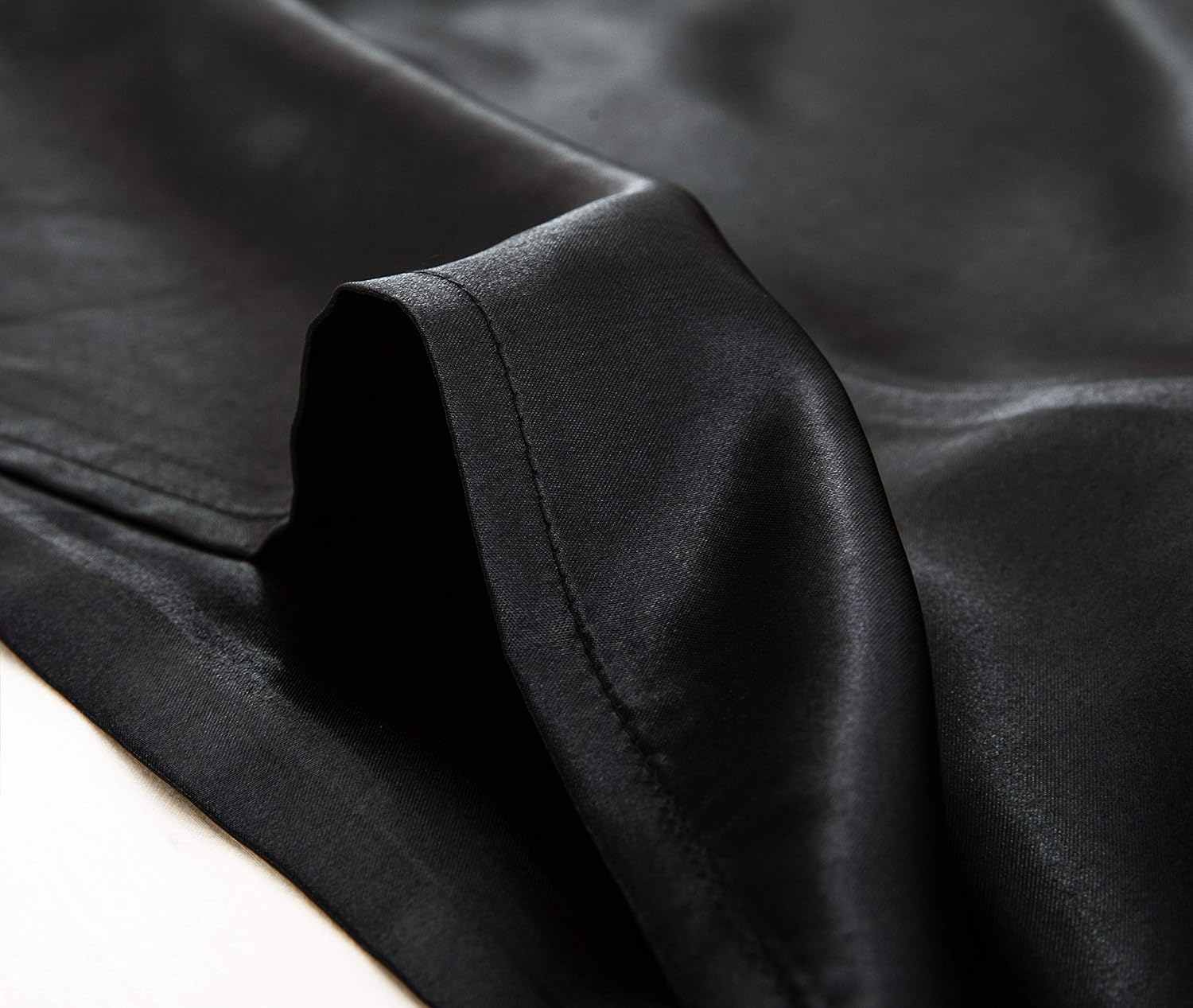 Satin Pillowcase, T Tersely 2 Pack 20"X 30" Silk Satin Pillowcases for Hair and Skin Queen Size Pillow Case with Envelope Closure (Black) image number 6