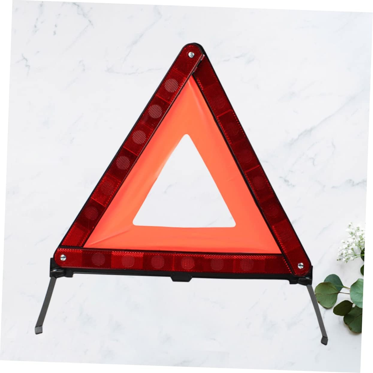 Amosfun Reflective Red Road Safety Warning Triangle Sign Emergency Hazard Warning for Vehicles Portable Car for Roadside Use image number 3