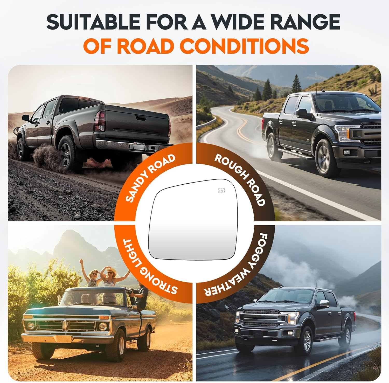 Youxmoto Mirror Glass Left Driver Side Fit for Jeep Grand Cherokee 2011 2012 2013 2014 2015 2016 2017 2018 Heated Side Mirror, W/Backing Holder, Fit 68092051AB image number 6