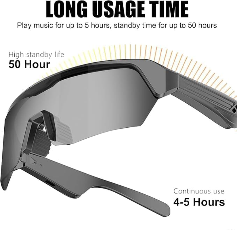 Bluetooth Smart Sunglasses,Bluetooth Cycling Headset,One-Click Response,Uv Protection,Voice Navigation,Suitable for Outdoor Mountaineering,Cycling and Running image number 6