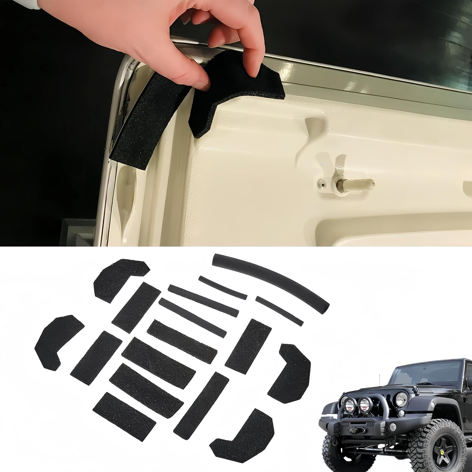 POETRYXIAO Hard Top Seal Kit,Foam Blocker for 2011-2014 Jeep Wrangler Jk,Weather Stripping OE Reference 68026937AB image number 5