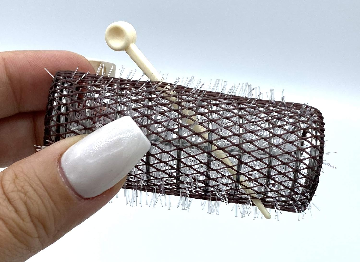 ALAZCO 8 Pc Vintage Style Hair Rollers Xlarge BRUSH ROLLERS & 8 PINS (8 XL Rollers) image number 4