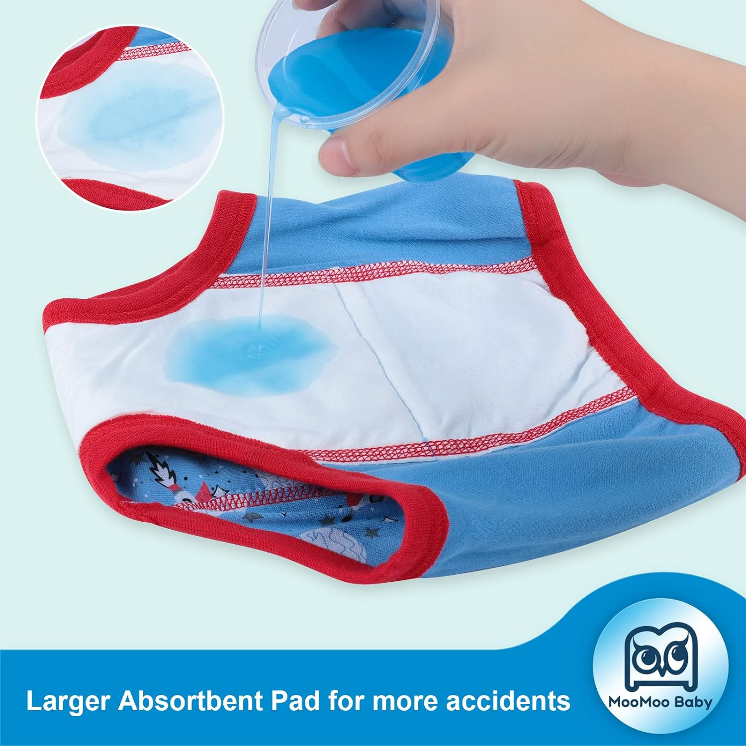 Moomoo Baby Potty Training Pants 4 Packs Absorbent Training Pants for Boys and Girls 5T image number 3