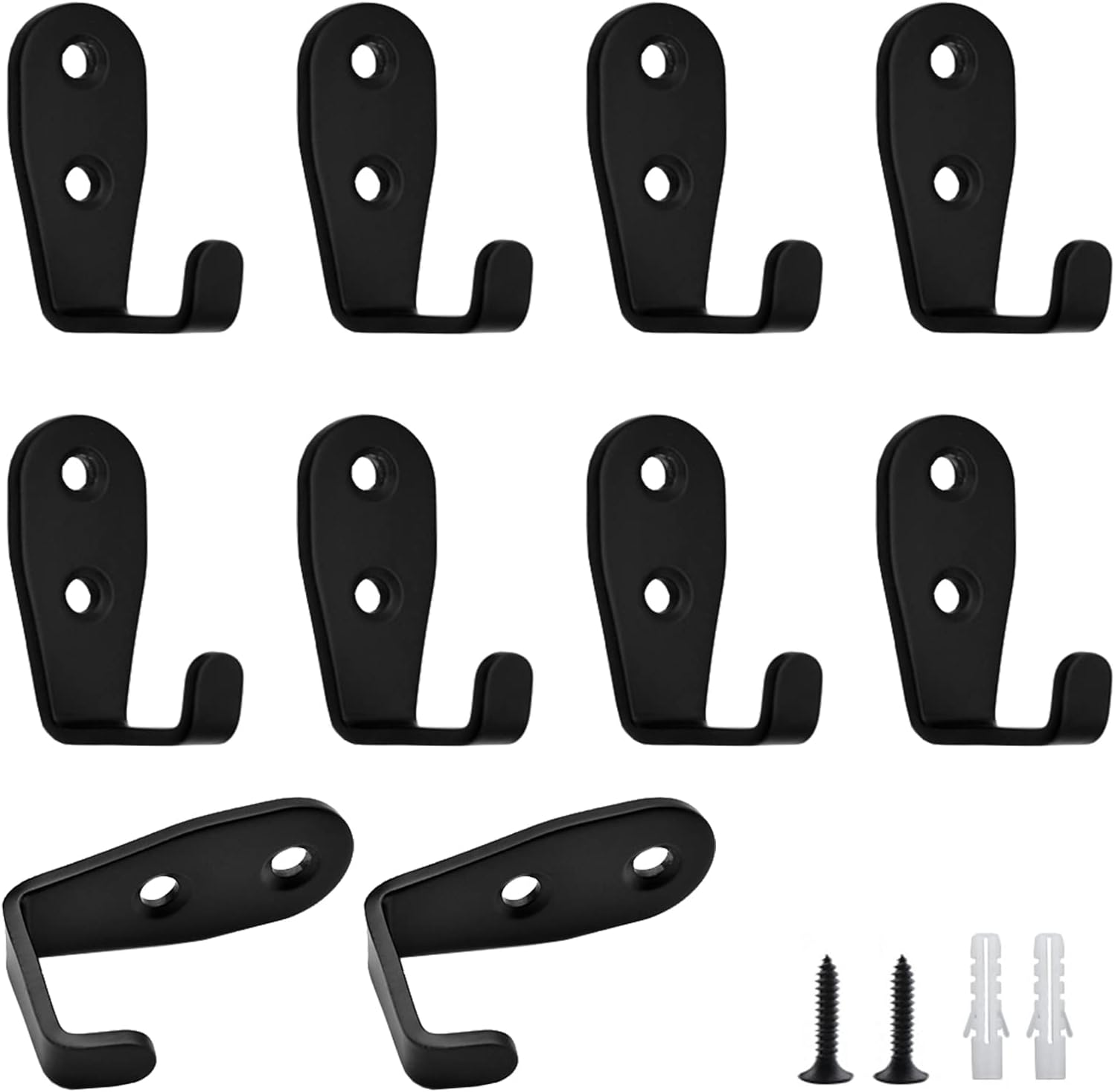 Ymaiss 10Packs Stainless Steel Hooks for Hanging, Heavy Duty Wall Hooks, Coat Hooks, Single Robe Hook, Bathroom Towel Hooks, Key Hooks for Bathroom, Kitchen,Etc(Black L Shaped Small 3Mm Thickness) image number 2