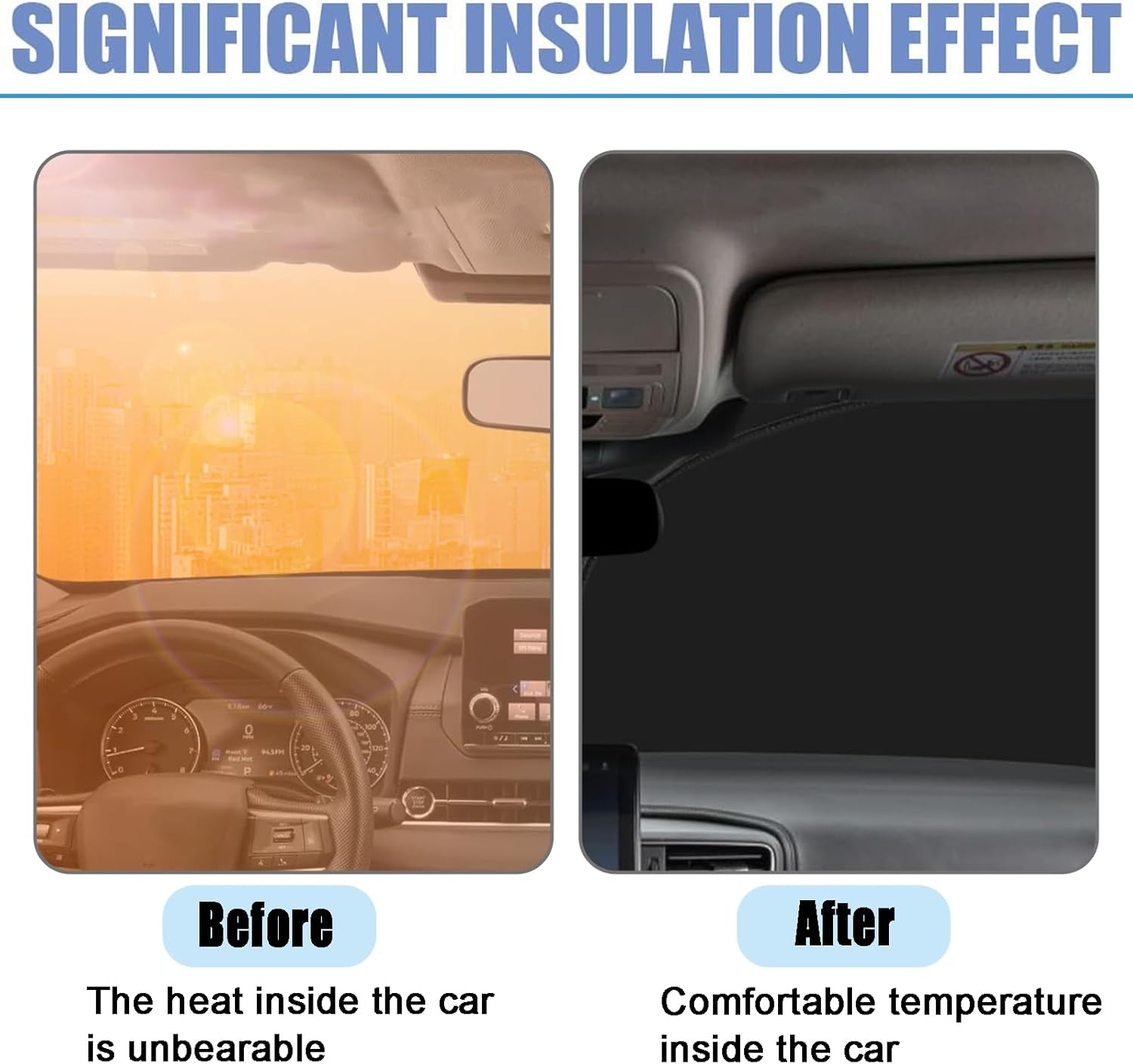 Automotive Windshield Sun Shade with Storage Bag - Keep Car Interior Cool | Universal Fit for Cars, Trucks, Suvs | 57 X 33.4 Inches image number 6