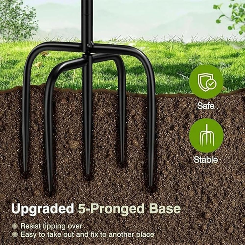 HPAMR Garden Metal Bird Bath, Vintage Freestanding Birdbath, 80CM Metal Bird Bath for Outside, Gardens Birdfeeder Stake Decoration, Standing Bird Feeder Bath for Yard, Lawn, Garden image number 4