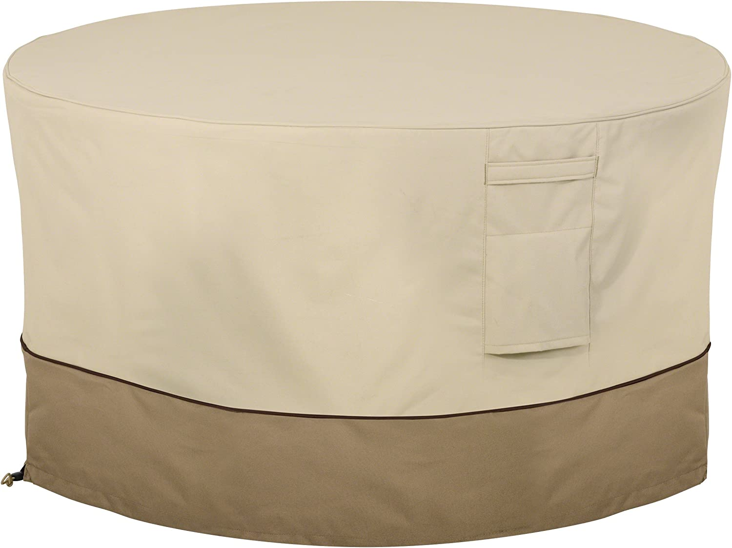 Classic Accessories Veranda Full Coverage Fire Pit Cover Pebble/Large/Round, Patio Furniture Covers