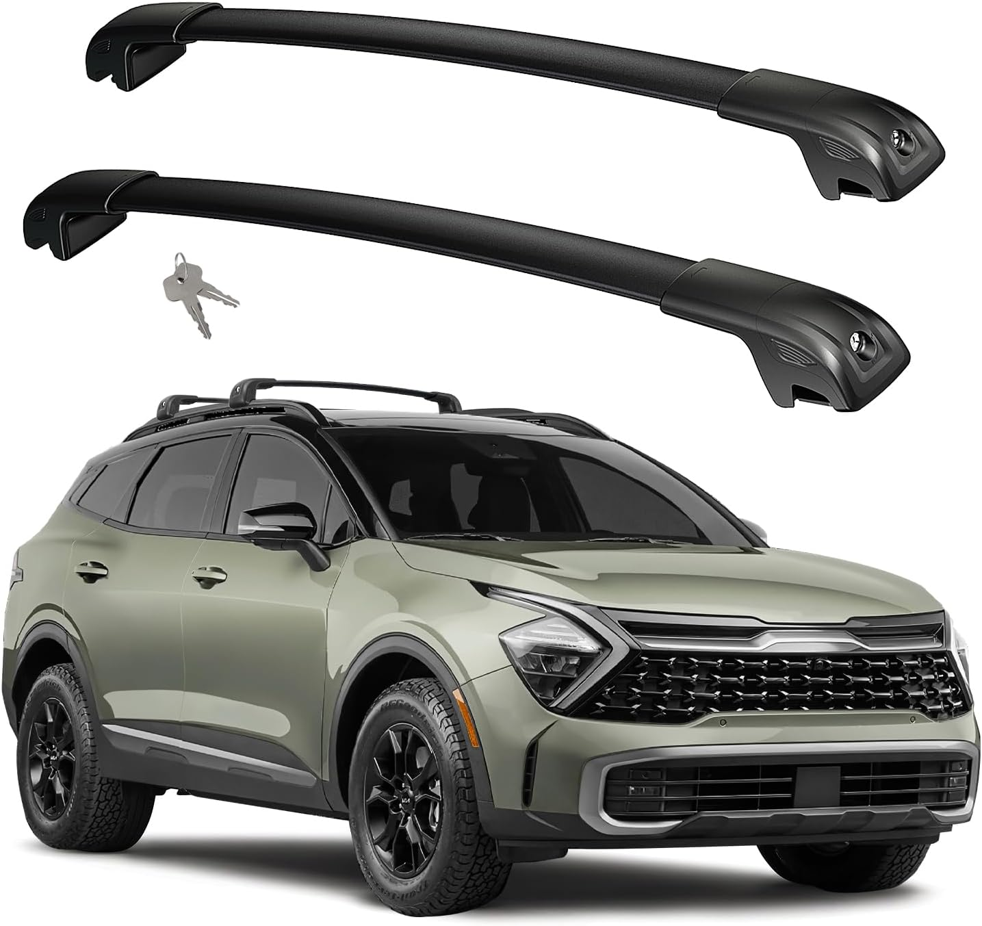 Car Roof Rack Cross Bars Compatible with KIA Sportage X-Line Awd/Sportage X-Pro/Sportage X-Pro Prestige 2023-2024 with Lock for Rooftop Cargo Carrier Luggage Kayak Canoe Bike Snowboard image number 2