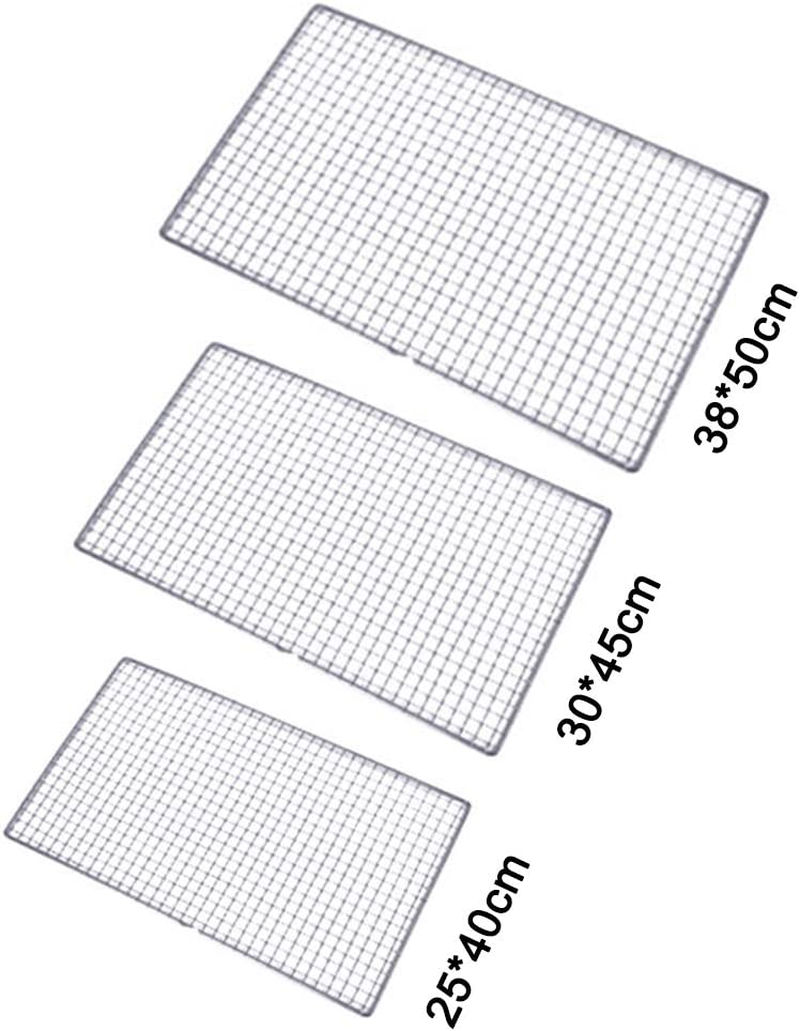 Secfanya QKDS BBQ Grill, Stainless Steel Mesh BBQ Grill Grate Grid Wire Rack Cooking Replacement Net, Works on Smoker,Pellet,Gas,Charcoal Grill, for Camping Barbecue Outdoor Picnic Tool, 25 * 40Cm