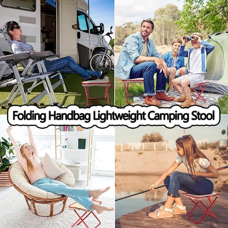 WADY Portable Chair, Portable Stool, Ultralight Travel Stool, Folding Handbag-Style Lightweight Camping Stool, Ompact Seat, for Outdoor Gardening and Beach Hiking Fishing and Camping (Black) - Black image number 2