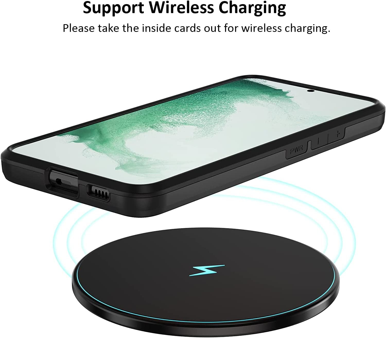 For Galaxy S23 Case with Credit Card Holder, Areaphmet Wallet Case Slide Cover Dual Layer Hard PC Rubber Cover Phone Case for Samsung Galaxy S23 5G 6.1'' 2023 Black image number 2