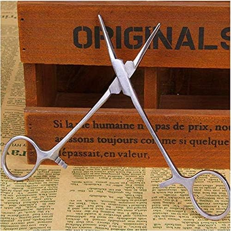 WUWYOUWL Hemostat Forceps, Stainless Steel Dog Cat Pet Scissors Ear Hair Clamp Fishing Scissors Tools (12.5Cm Straight) image number 1