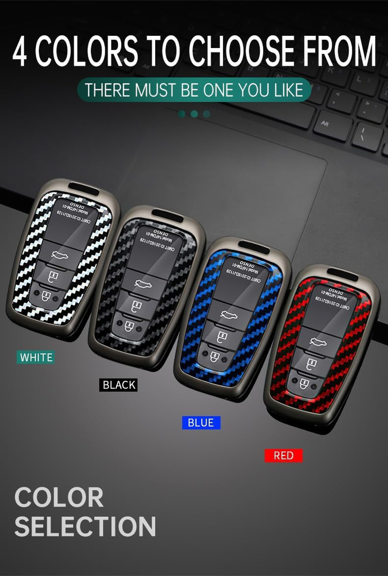 Ontto Metal Car Key Fob Cover Fit for Toyota Camry CHR Corolla RAV4 Avalon Land Cruiser Prado Prius 2017-2022 Key Case Keyring PVC Key Shell Holder Keychian Accessories 2/3/4 Button Black - Red image number 6