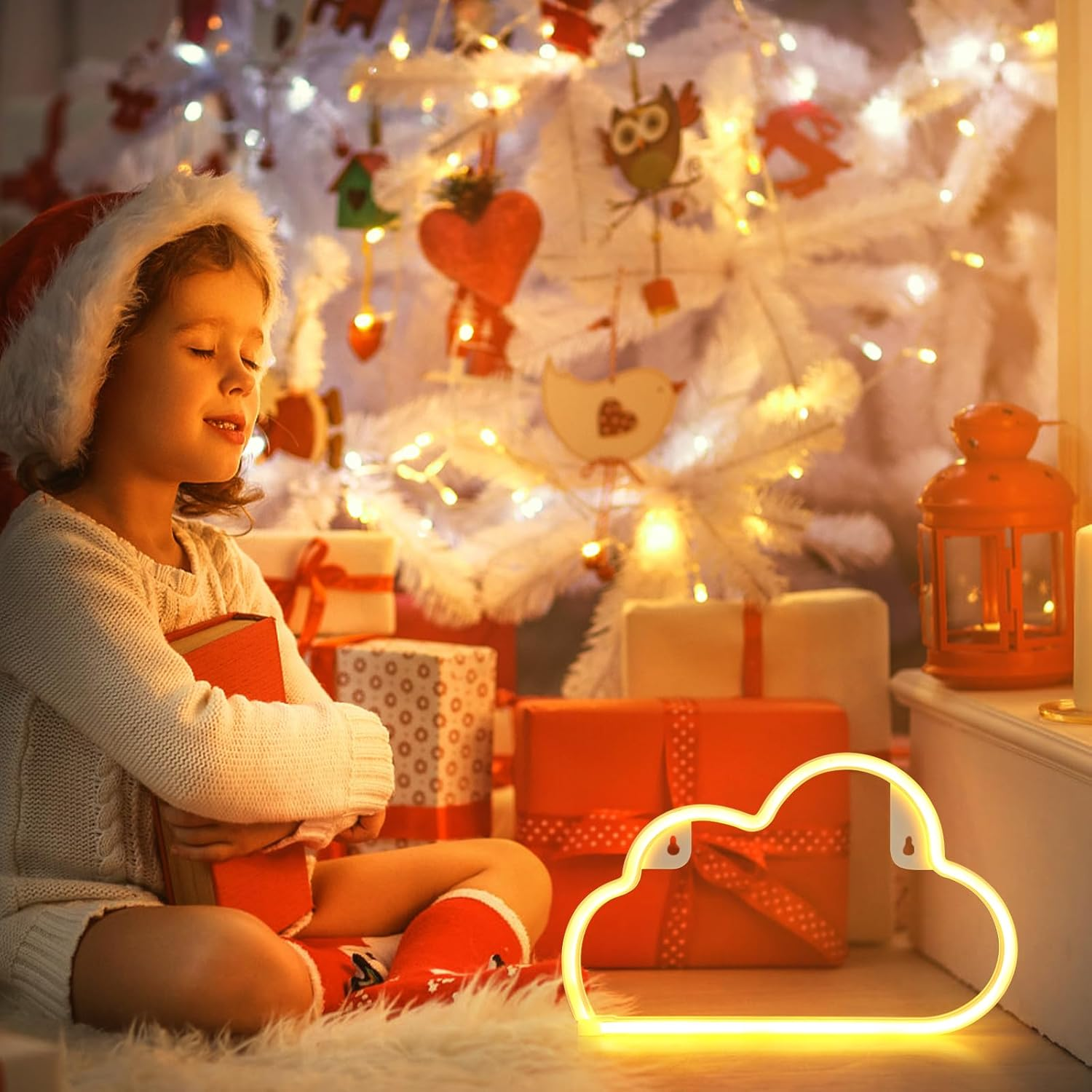 Gpurplebud Cloud Neon Sign, LED Cloud Sign Shaped Decor Light Warm White image number 4