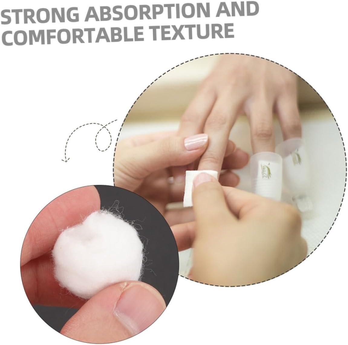 4Packs Nail Gel Cleaning Cotton Balls Absorbent Cotton Pads for Nail Polish Removal Makeup Removal image number 3