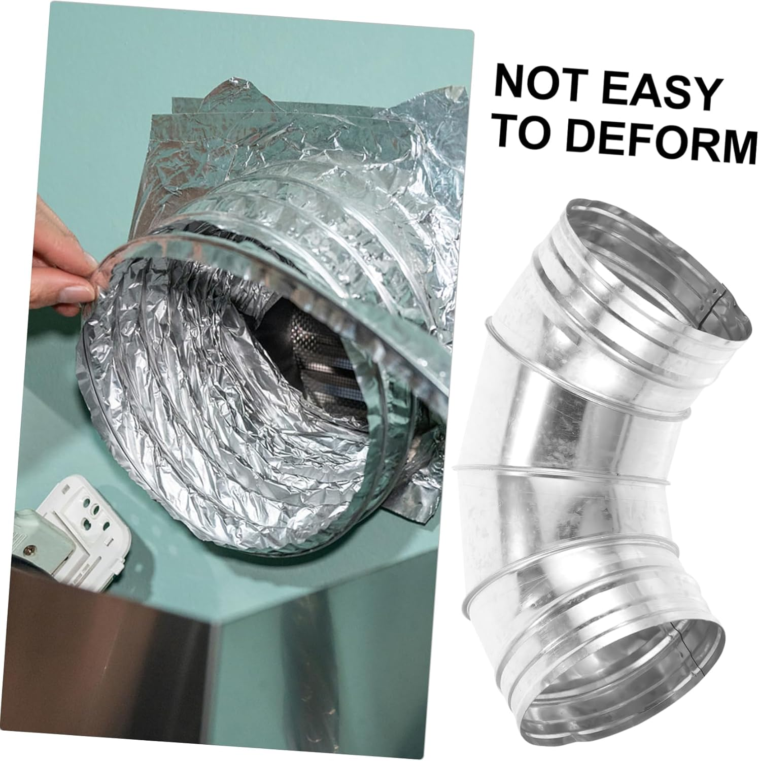 Iplusmile 6 Inch Metal Stove Flue Extension Elbow 90&deg; for Outdoor Flexible Ducting Exhaust image number 1