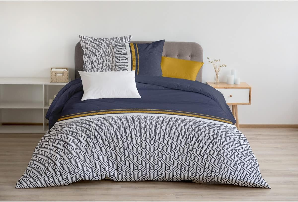 Home Linge Passion 3-Piece Bedding Set 220 X 240 Cm 100% Cotton 57 Thread Count Tilt Fir Celadon (HP-62558)